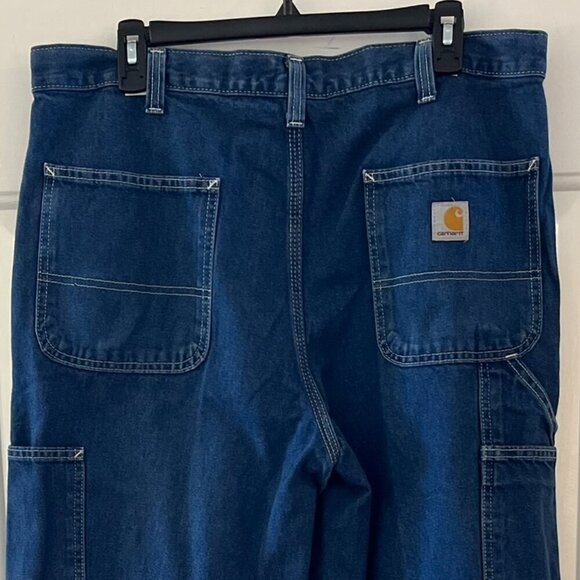 Carhartt Men's Blue Denim Dungaree Fit Jeans Sz 36/32 - Picture 6 of 10